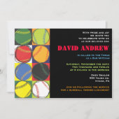 Retro Baseball Themed Bar Bat Mitzvah Einladung (Vorderseite)