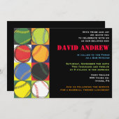 Retro Baseball Themed Bar Bat Mitzvah Einladung (Vorne/Hinten)