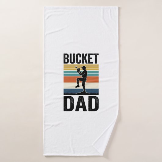 Retro-Baseball-Vater-Vektor-Design_1 Badehandtuch (Badehandtuch)