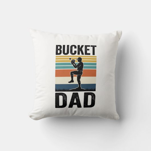 Retro-Baseball-Vater-Vektor-Design_1 Kissen (Vorderseite)