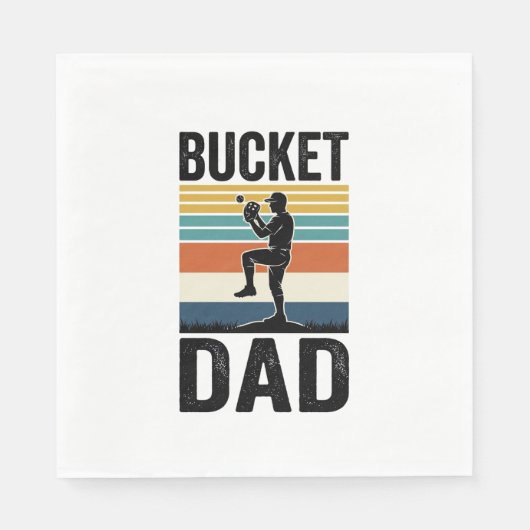 Retro-Baseball-Vater-Vektor-Design_1 Serviette (Vorderseite)