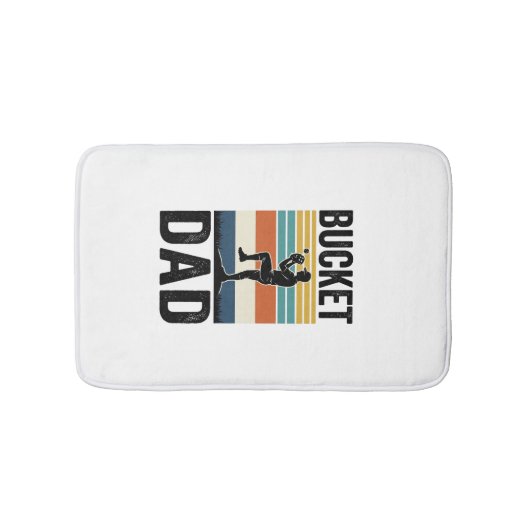 Retro-Baseball-Vater-Vektordesign Bucket Dad_1 Badematte (Vorderseite)