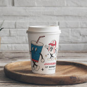 Retro Baseball Vibes Boy Birthday Party Pappbecher