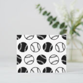 Retro Baseballs Mustersport Art CUSTOM BG FARBE Postkarte (Stehend Vorderseite)