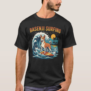 Retro-Basenji-Surfing-Süß-Lustig-Hunde-Liebhaber-G T-Shirt