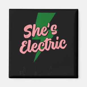 Retro Basic Blitz Zitat Sie Elektrisch Lustig Sim Magnet