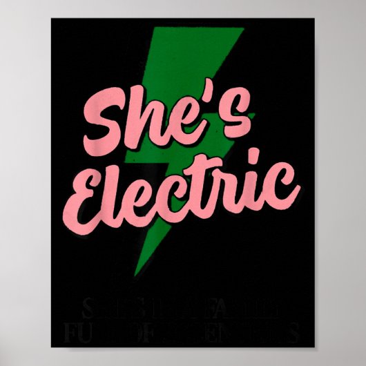 Retro Basic Blitz Zitat Sie Elektrisch Lustig Sim Poster (Vorne)