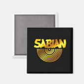 Retro Basic Gelb Sabian Zitat Lustig Vintage Magnet (Vorderseite/Rückseite)