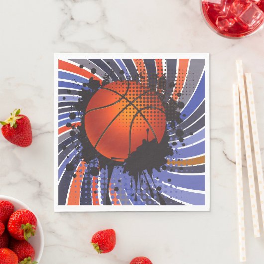 Retro Basketball Ball Sport Napkins Serviette
