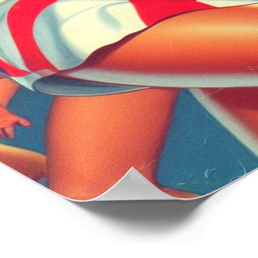 Retro-Basketball-Button Poster (Ecke)