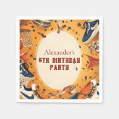Retro Basketball Court Birthday Serviette (Vorderseite)