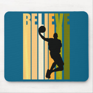 Retro-Basketball glaube Geburtstagsjunge Männer Pa Mousepad