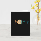 Retro Basketball Heartbeat Karte (Gelbe Blume)