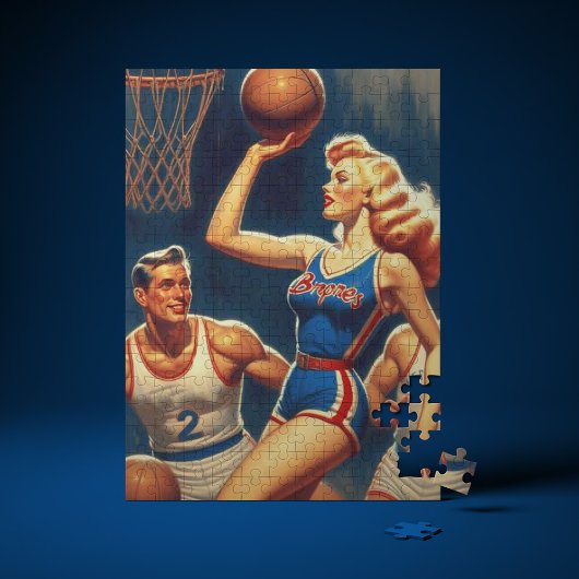 Retro Basketball-Illustration Puzzle