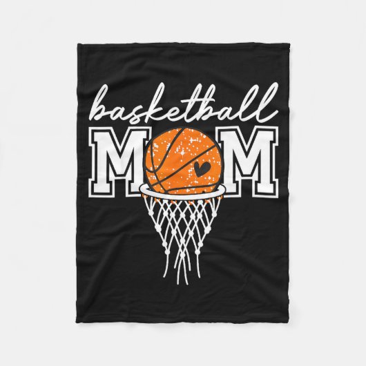 Retro-Basketball-Mutter Mama lustige Mutter Spielt Fleecedecke (Vorderseite)