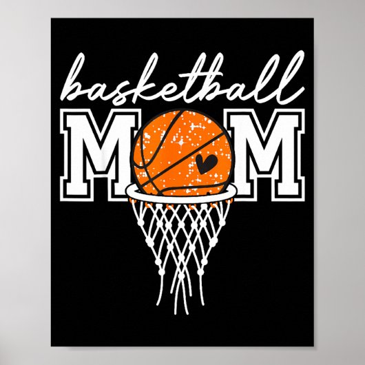 Retro-Basketball-Mutter Mama lustige Mutter Spielt Poster (Vorne)