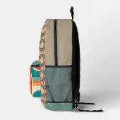 Retro Basketball Player Circle Pattern Backpack Bedruckter Rucksack (Rechts)
