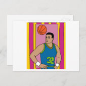 Retro Basketball Player Hobby Postkarte (Vorne/Hinten)
