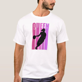 Retro Basketball Queen Womens Girls Pink Purple Co T-Shirt