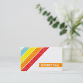 Retro BASKETBALL Visitenkarte (Stehend Vorderseite)