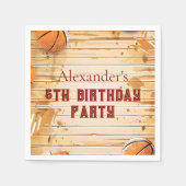 Retro-Basketballplatz-Geburtstag Serviette (Vorderseite)