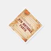 Retro-Basketballplatz-Geburtstag Serviette (Ecke)