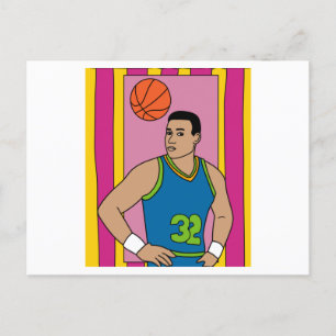 Retro-Basketballspieler-Hobby Postkarte