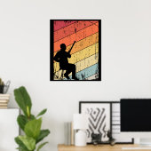 Retro Bassoon Player gibt Jazz Music Bassoon Poster (Heimbüro)