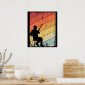 Retro Bassoon Player gibt Jazz Music Bassoon Poster (Küche)