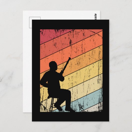 Retro Bassoon Player gibt Jazz Music Bassoon Postkarte (Vorne/Hinten)