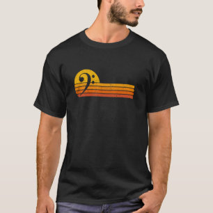 Retro-Bassschlüssel-Bassspieler-Bassist-vintage-Mu T-Shirt