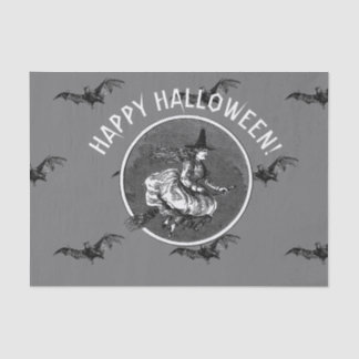 RETRO BAT AND WITCH HALLOWEWEWEEN Tissue Paper Seidenpapier