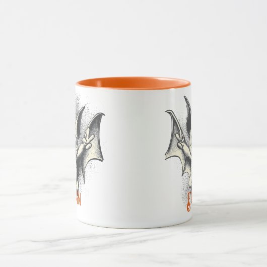 Retro Bat Halloween Tasse - Spaß & Spooky Vibes (Zentrum)