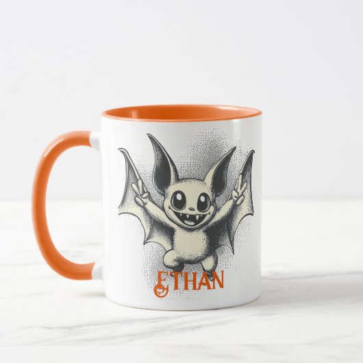 Retro Bat Halloween Tasse - Spaß & Spooky Vibes (Links)