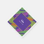 Retro-Bat Mitzvah Lila und grün Serviette (Ecke)