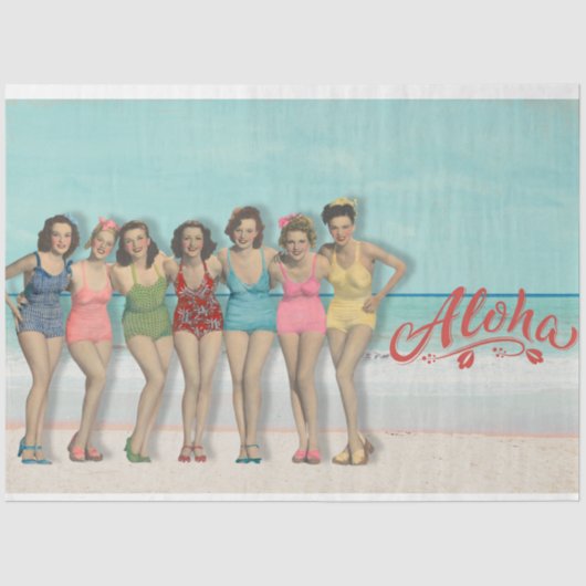 Retro Bathing Beauties Decoupage Tissue Paper Seidenpapier (Vorderseite)