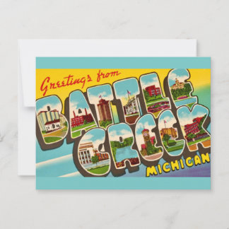 Retro Battle Creek Michigan Greeting Postkarte