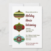 Retro Bauble | Ferienhaus Erwärmung Party Einladung (Vorderseite)