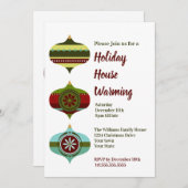 Retro Bauble | Ferienhaus Erwärmung Party Einladung (Vorne/Hinten)