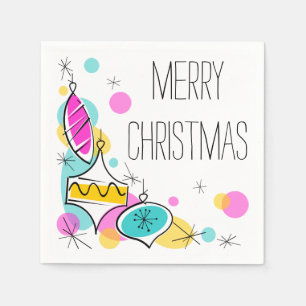 Retro Baubles Ecke Papierserien Serviette
