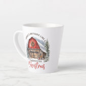 Retro Bauernhaus Weihnachtsstall gemütliche Szene Milchtasse (Linke Ecke)