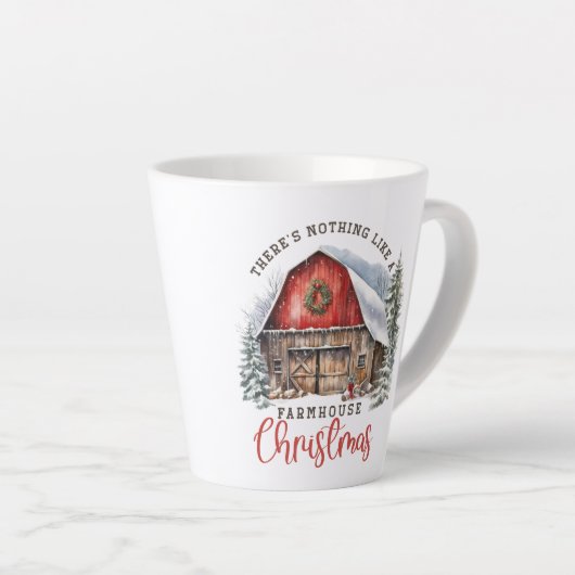 Retro Bauernhaus Weihnachtsstall gemütliche Szene Milchtasse (Rechte Ecke)