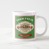 Retro-Bauernhof Frische Plakatgestaltung Jumbo-Tasse (Rechts)