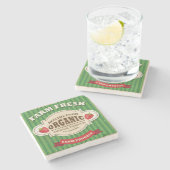 Retro Bauernhof-neuer Plakat-Entwurf Steinuntersetzer (Seitenansicht)