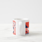 Retro Bauhaus Design, farbenfroh geometrisch. Espressotasse (Rückseite)