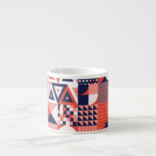 Retro Bauhaus Design, farbenfroh geometrisch. Espressotasse