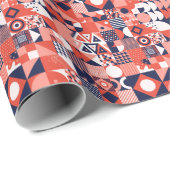 Retro Bauhaus Design, farbenfroh geometrisch. Geschenkpapier (Rolleneckpunkt)