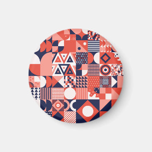 Retro Bauhaus Design, farbenfroh geometrisch. Magnet