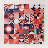 Retro Bauhaus Design, farbenfroh geometrisch. Puzzle (Horizontal)