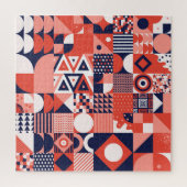 Retro Bauhaus Design, farbenfroh geometrisch. Puzzle (Vertikal)